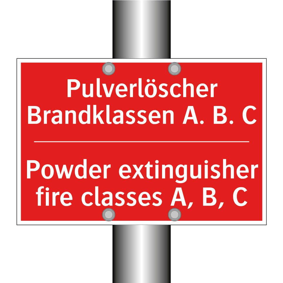 Pulverlöscher Brandklassen A. /.../ - Powder extinguisher fire classes /.../