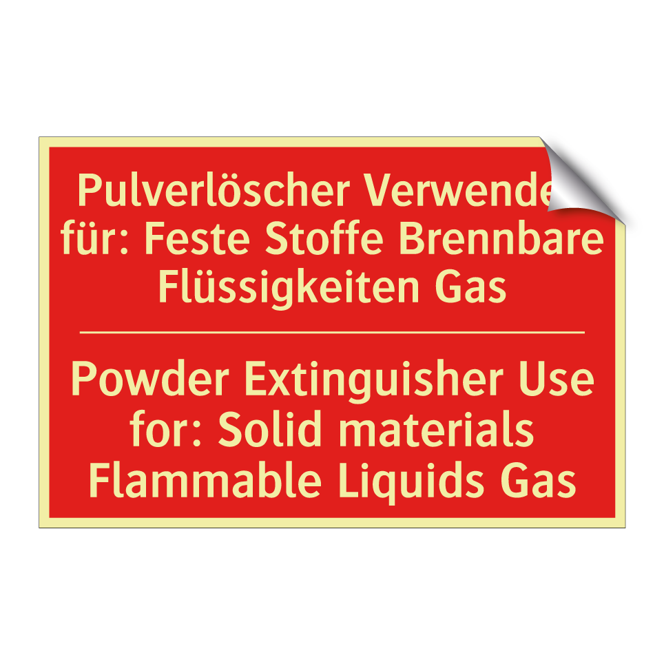 Pulverlöscher Verwenden für: Feste /.../ - Powder Extinguisher Use for: Solid /.../