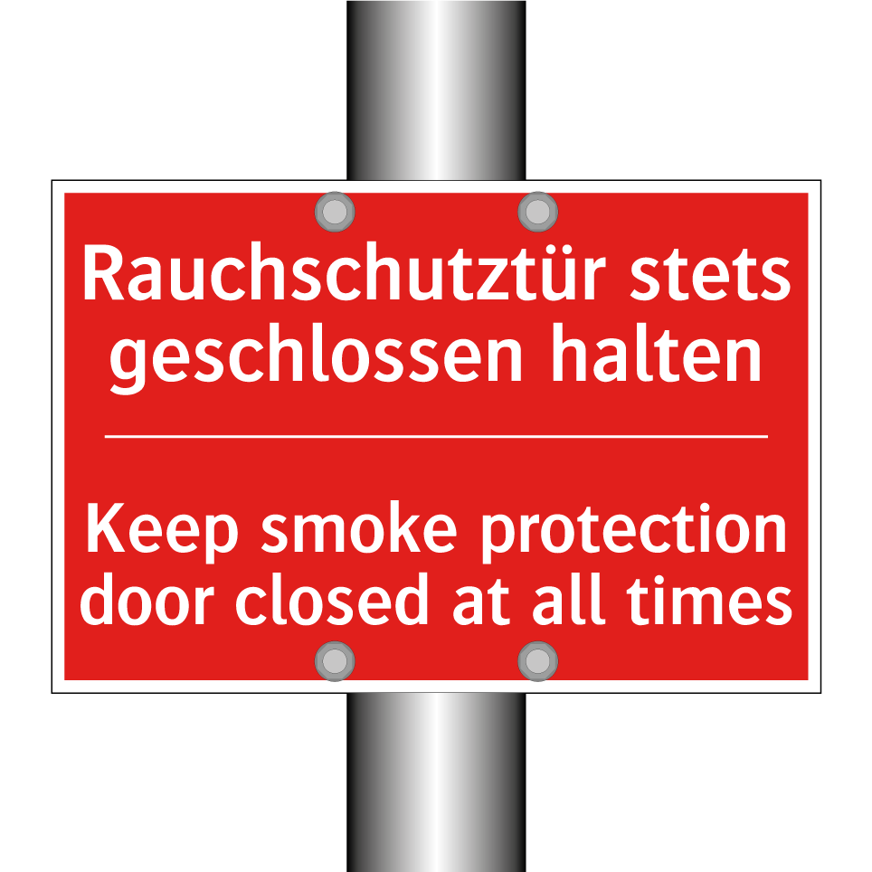Rauchschutztür stets geschlossen /.../ - Keep smoke protection door closed /.../