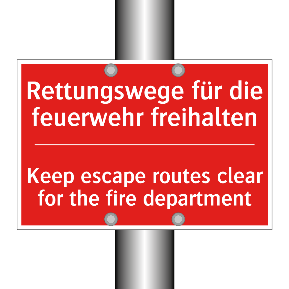 Rettungswege für die feuerwehr /.../ - Keep escape routes clear for the /.../