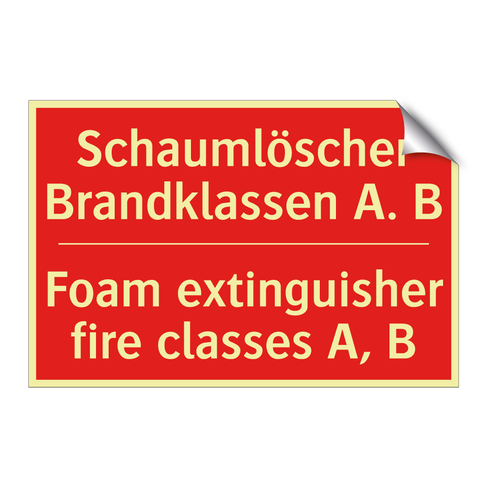 Schaumlöscher Brandklassen A. /.../ - Foam extinguisher fire classes /.../