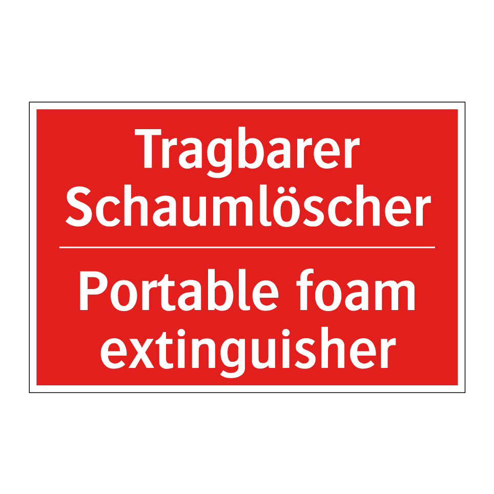 Tragbarer Schaumlöscher - Portable foam extinguisher