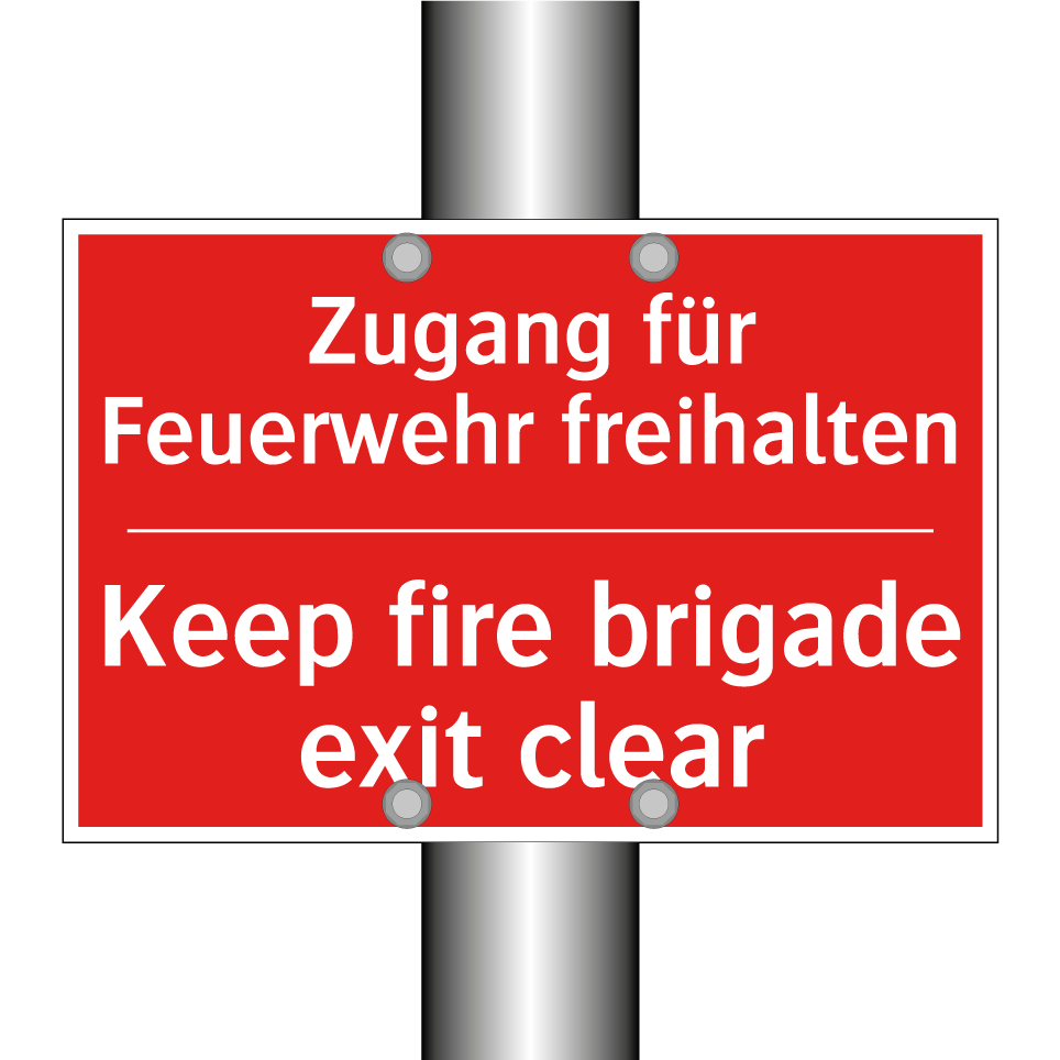 Zugang für Feuerwehr freihalten/.../ - Keep fire brigade exit clear