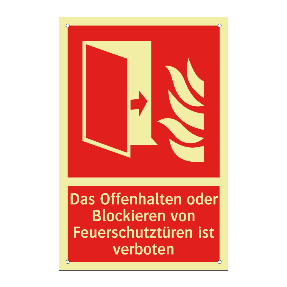 Das Offenhalten oder Blockieren von Feuerschutztüren ist verboten