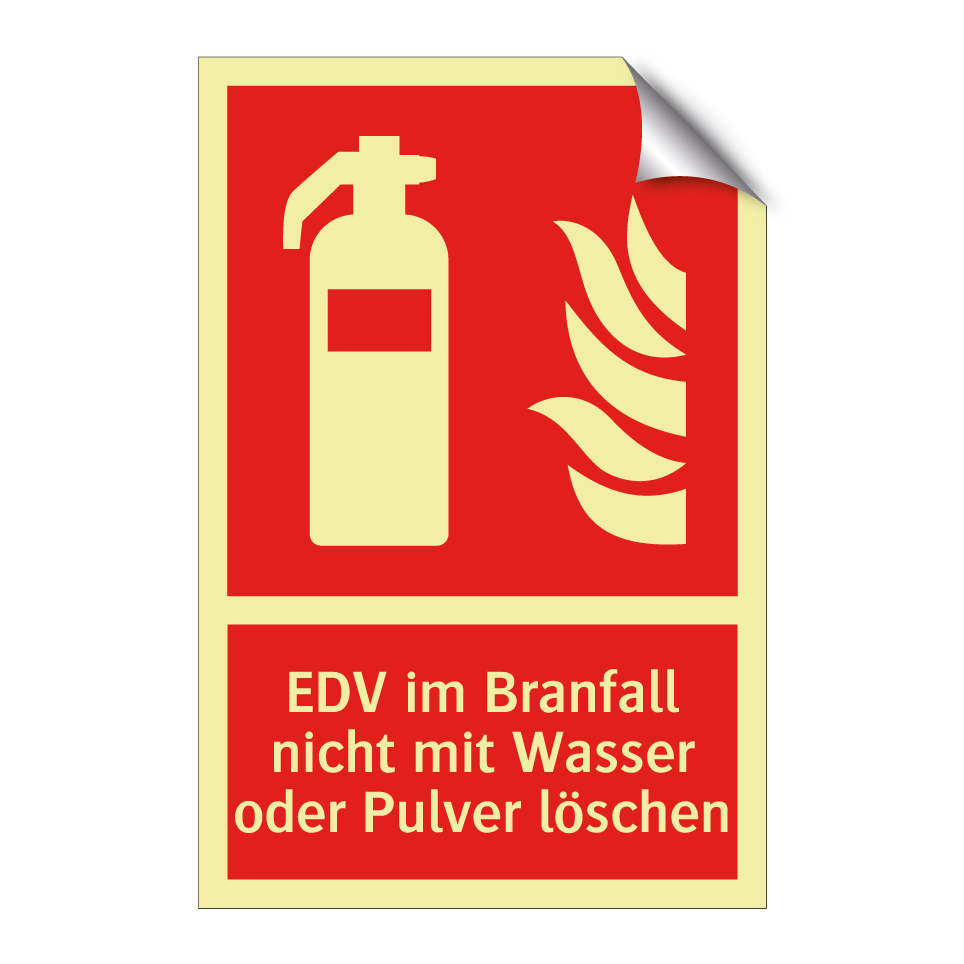 EDV im Branfall nicht mit Wasser oder Pulver löschen