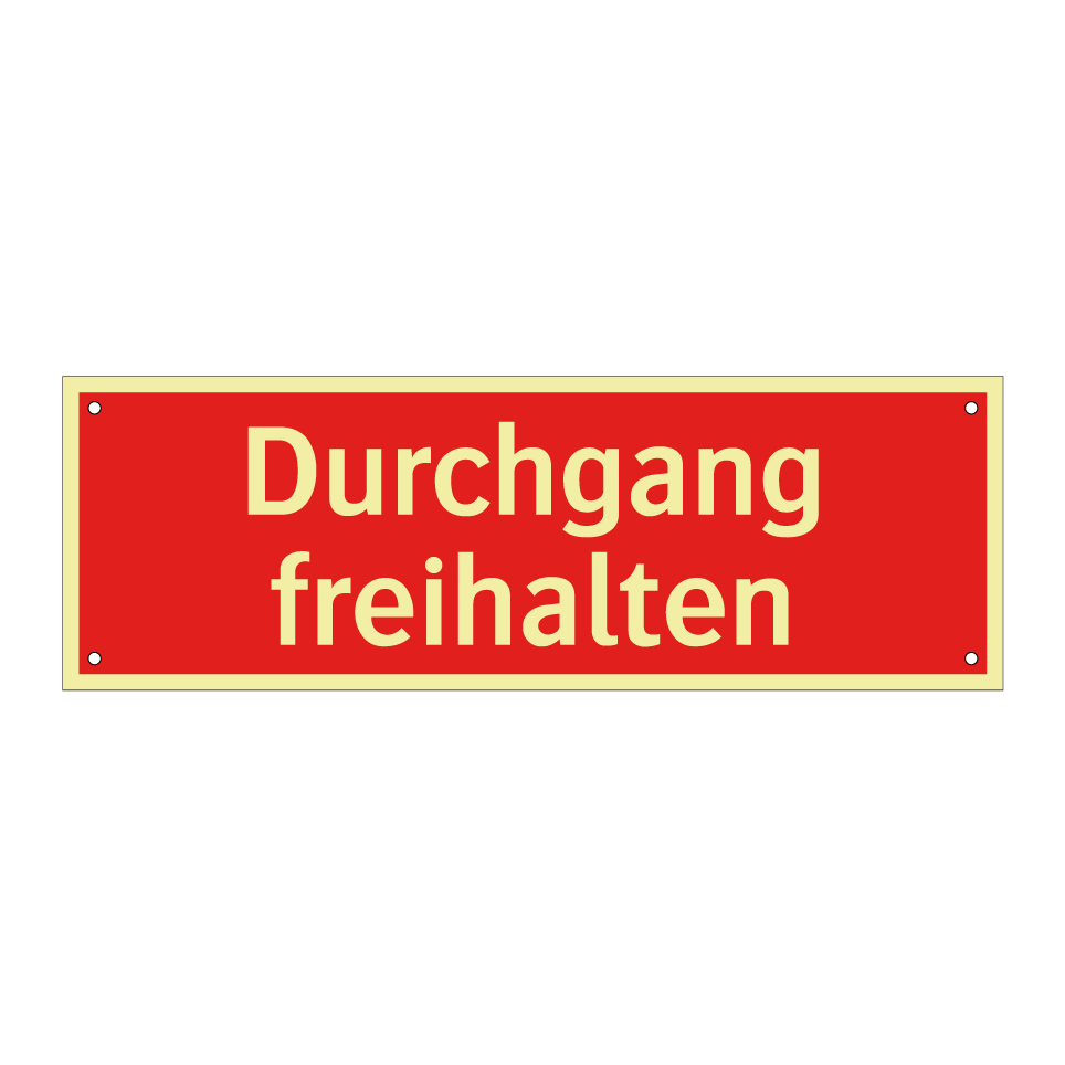 Durchgang freihalten