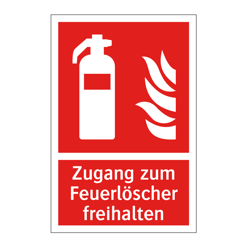 Zugang zum Feuerlöscher freihalten