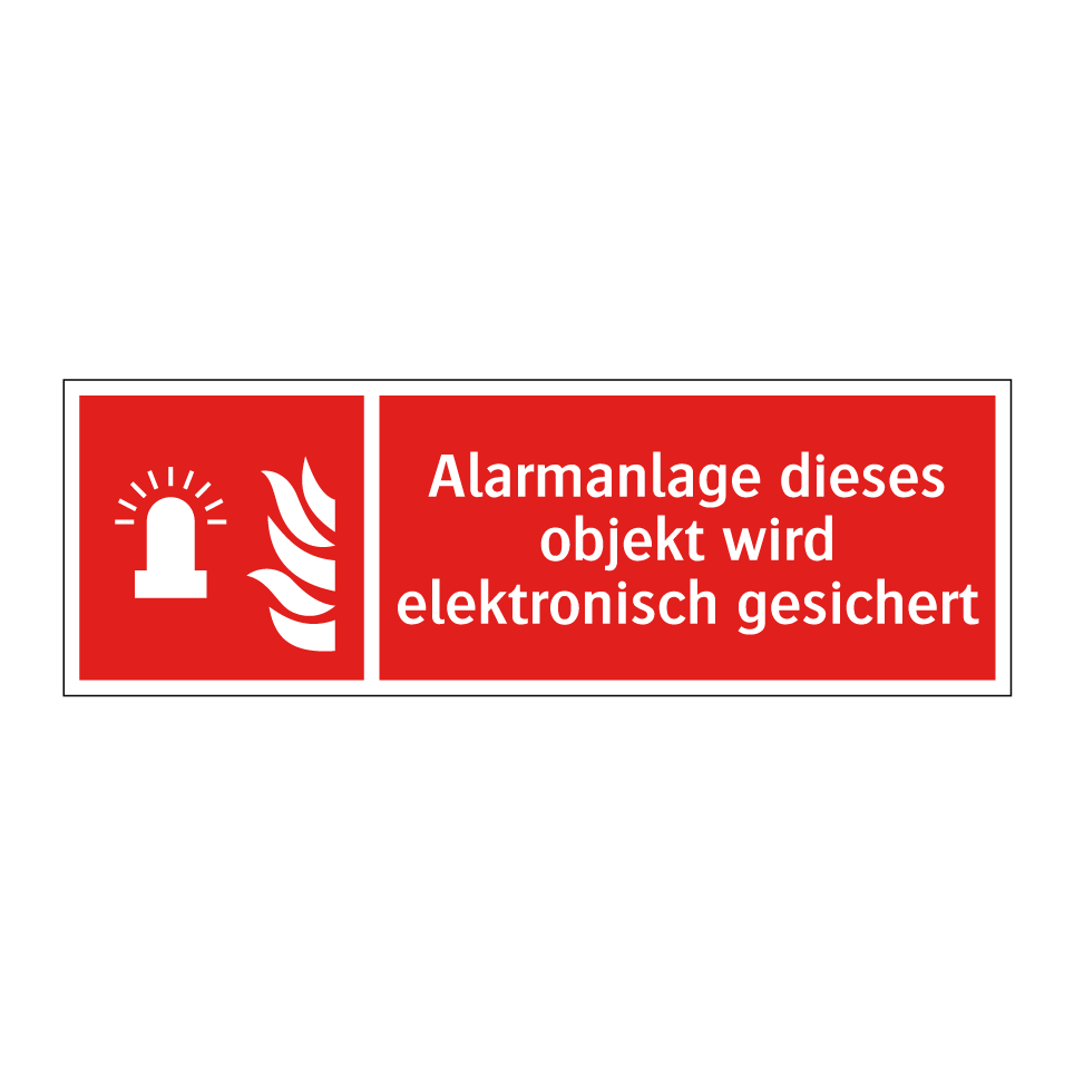 Alarmanlage dieses objekt wird elektronisch gesichert