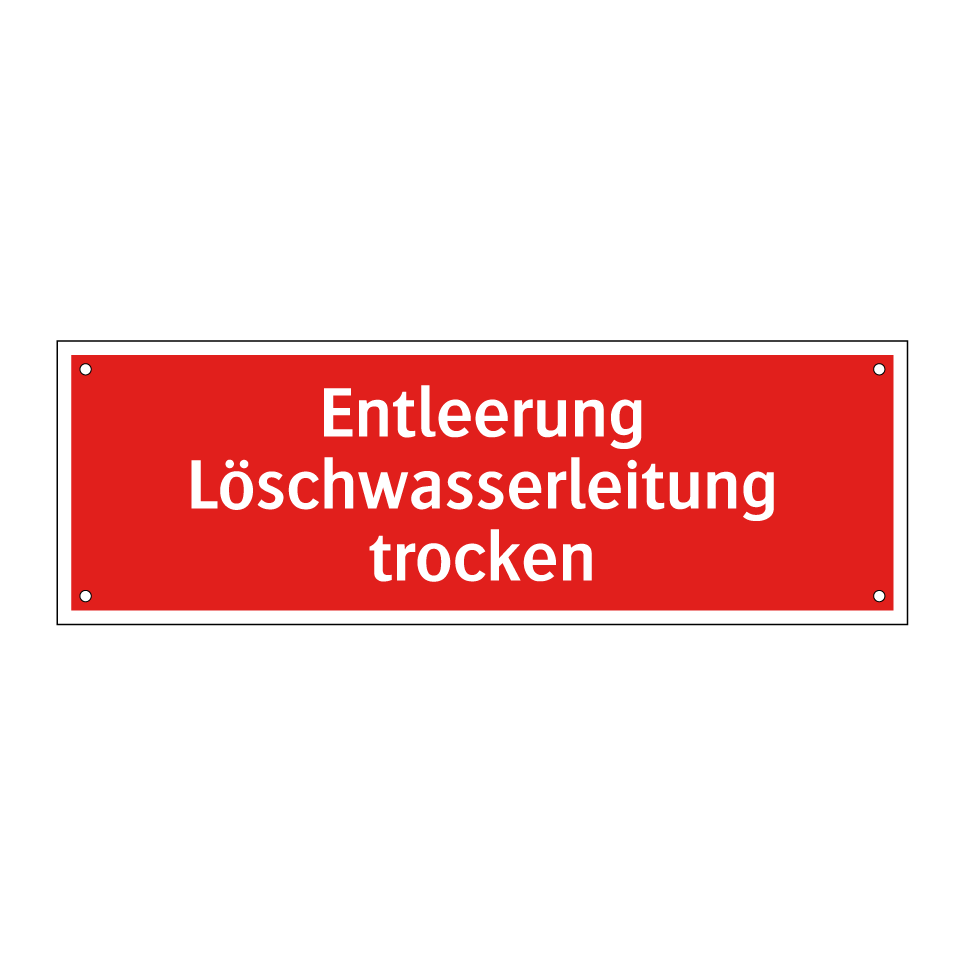 Entleerung Löschwasserleitung trocken
