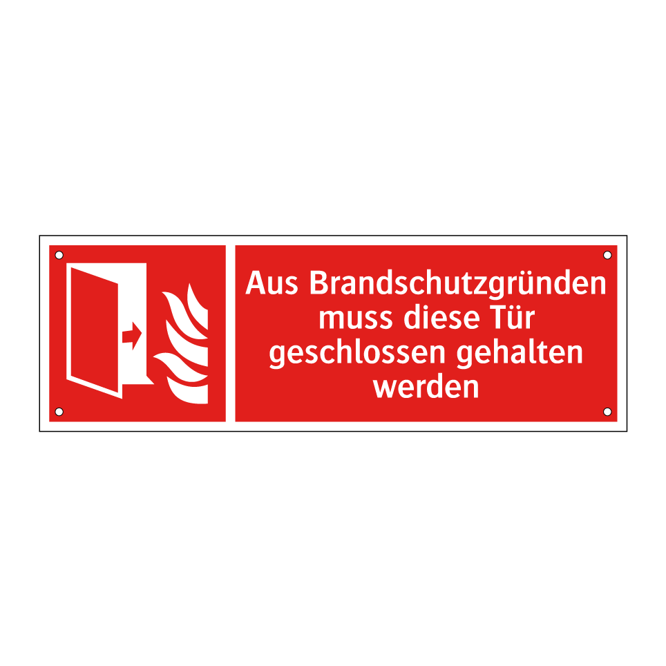 Aus Brandschutzgründen muss diese Tür geschlossen gehalten werden