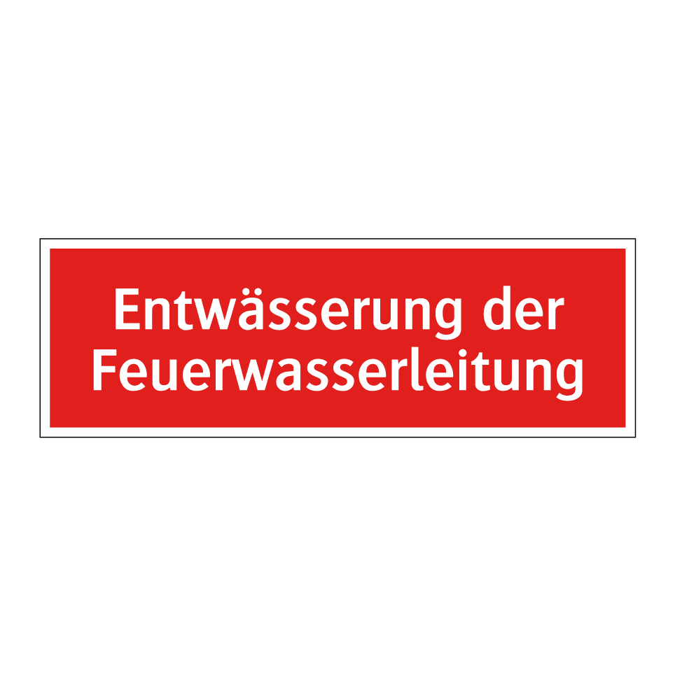 Entwässerung der Feuerwasserleitung