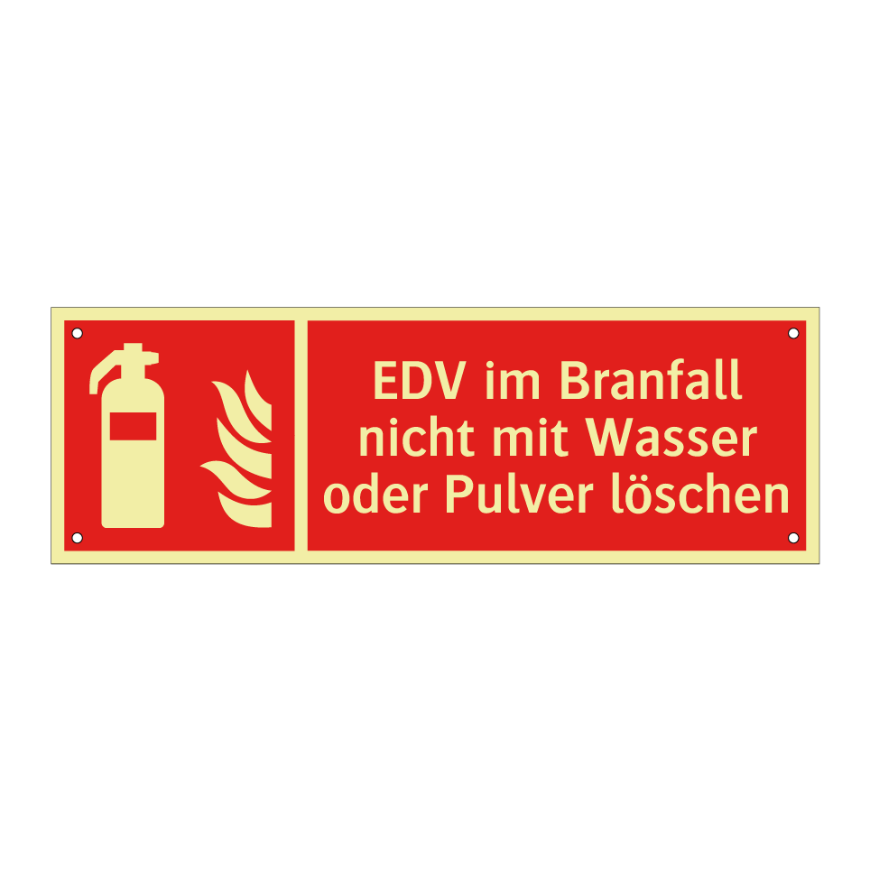 EDV im Branfall nicht mit Wasser oder Pulver löschen