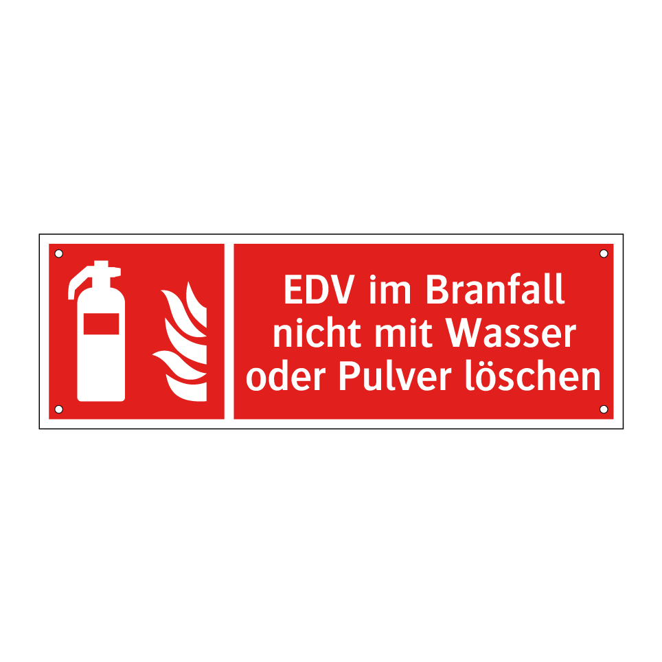 EDV im Branfall nicht mit Wasser oder Pulver löschen