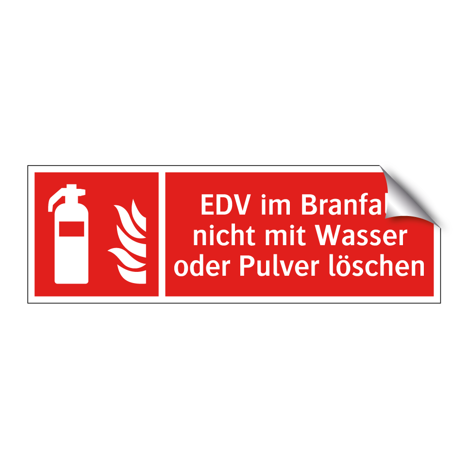 EDV im Branfall nicht mit Wasser oder Pulver löschen
