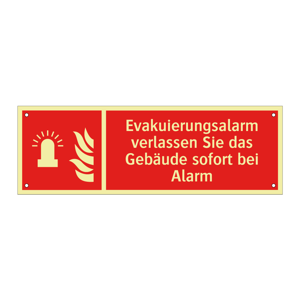 Evakuierungsalarm verlassen Sie das Gebäude sofort bei Alarm