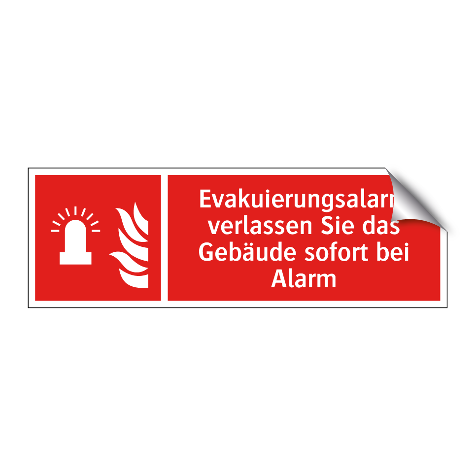 Evakuierungsalarm verlassen Sie das Gebäude sofort bei Alarm
