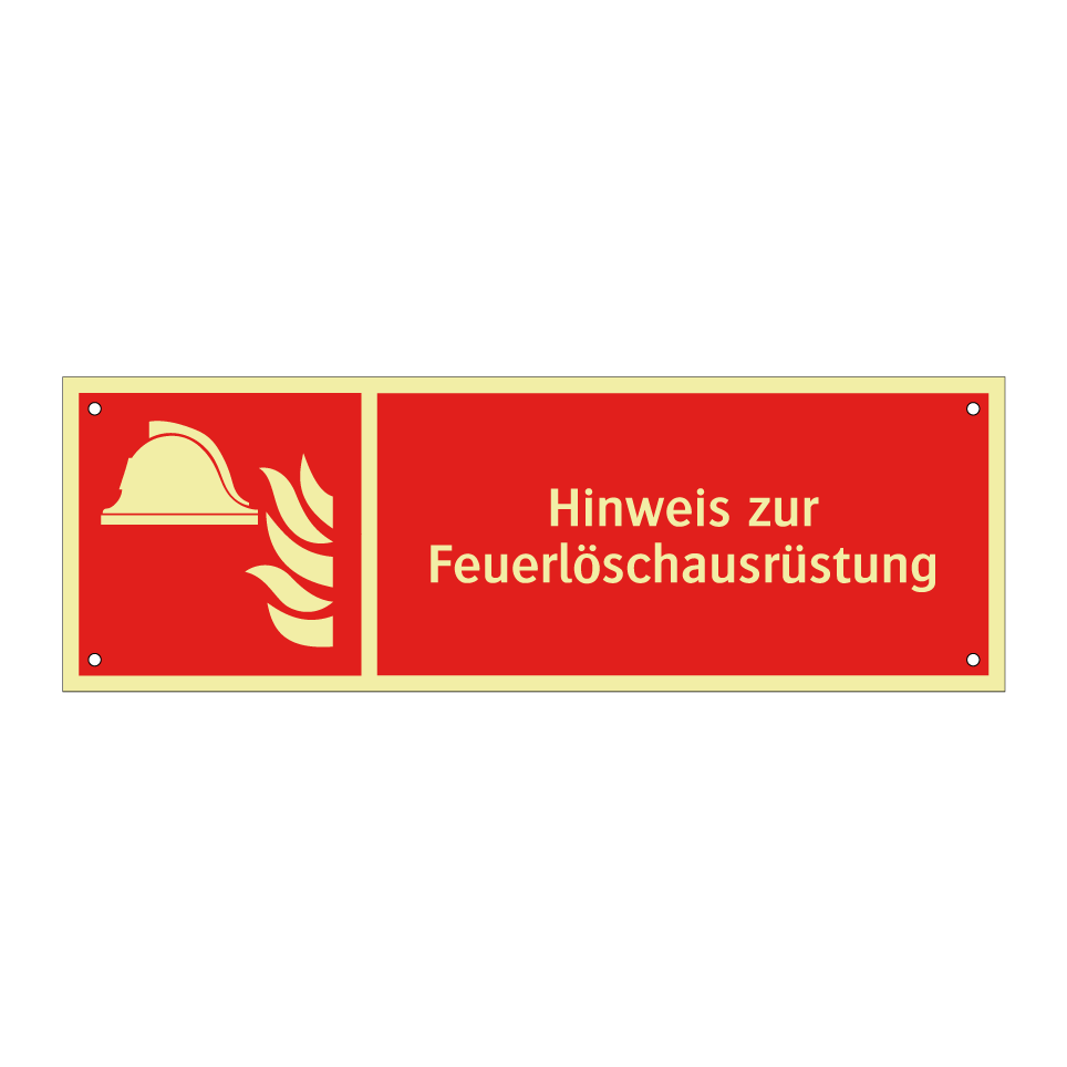 Hinweis zur Feuerlöschausrüstung