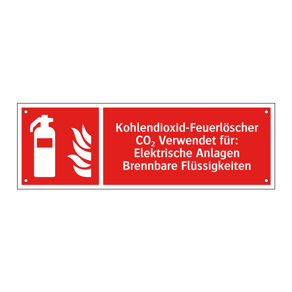 Kohlendioxid-Feuerlöscher CO₂ Verwendet für: Elektrische Anlagen Brennbare Flüssigkeiten