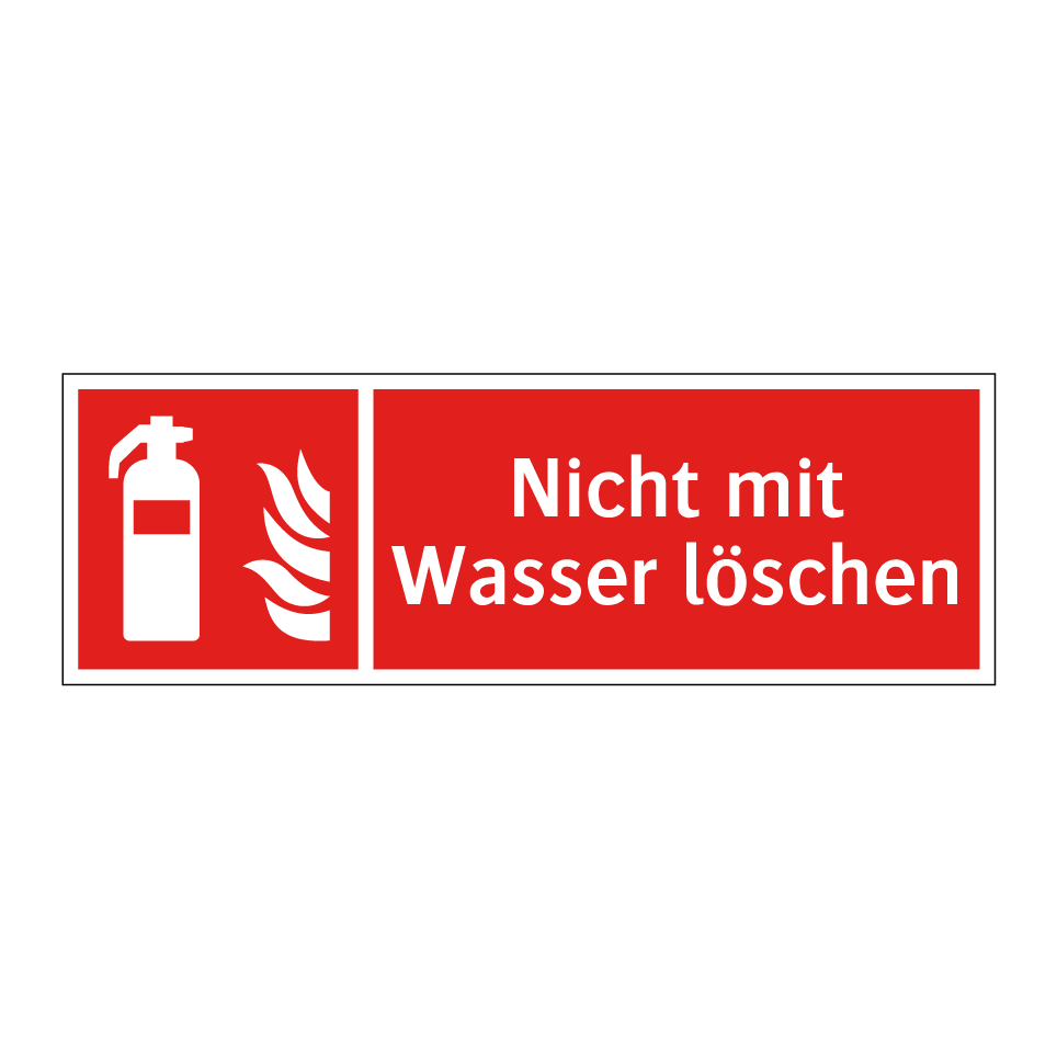 Nicht mit Wasser löschen