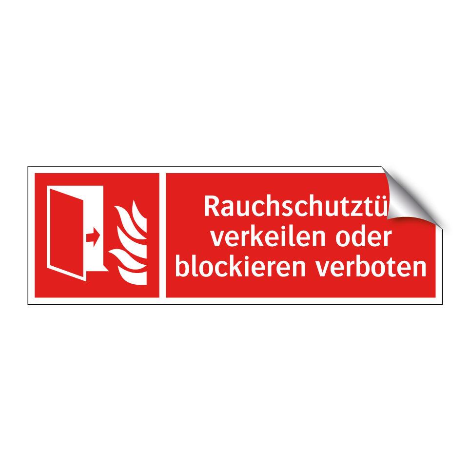 Rauchschutztür verkeilen oder blockieren verboten