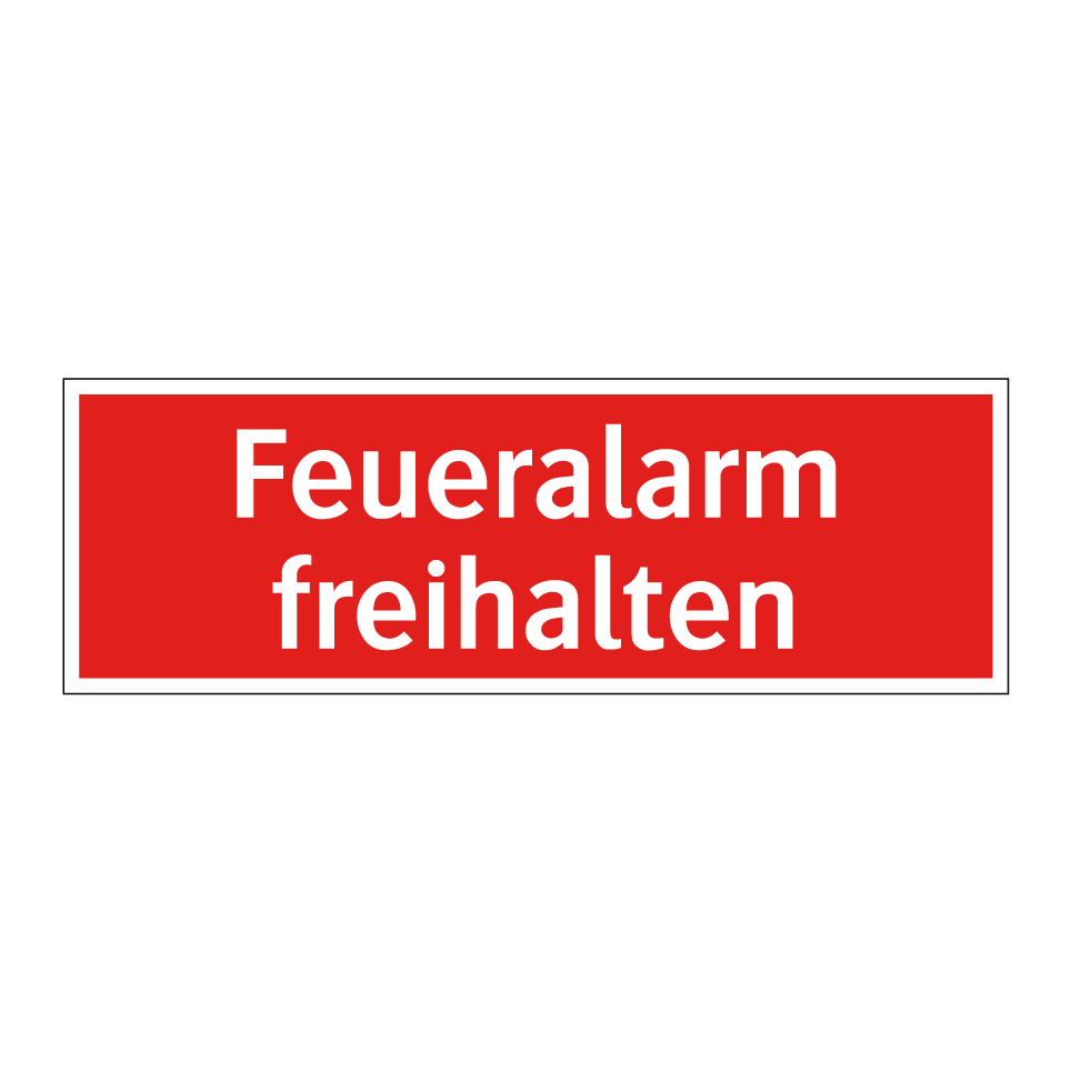 Feueralarm freihalten