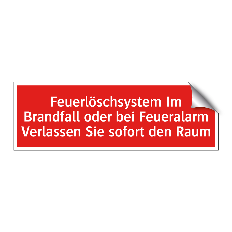 Feuerlöschsystem Im Brandfall oder bei Feueralarm Verlassen Sie sofort den Raum