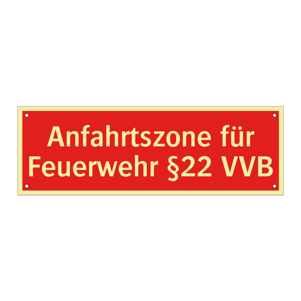 Anfahrtszone für Feuerwehr §22 VVB