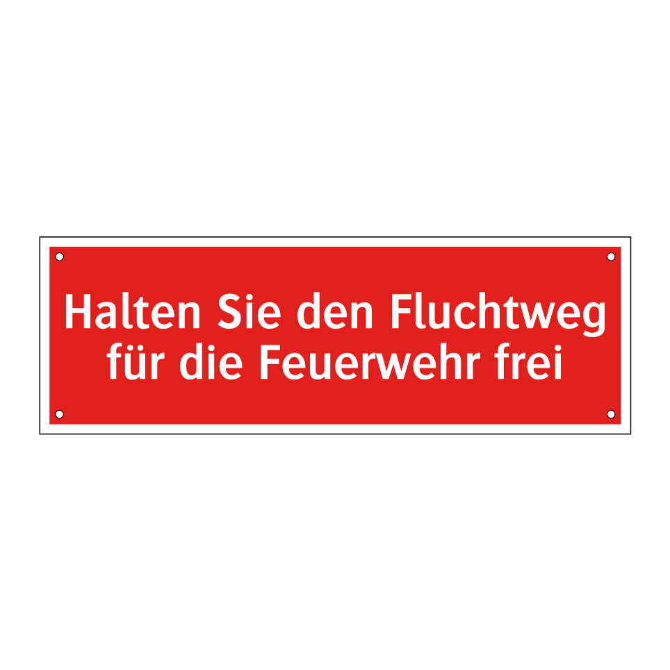 Halten Sie den Fluchtweg für die Feuerwehr frei