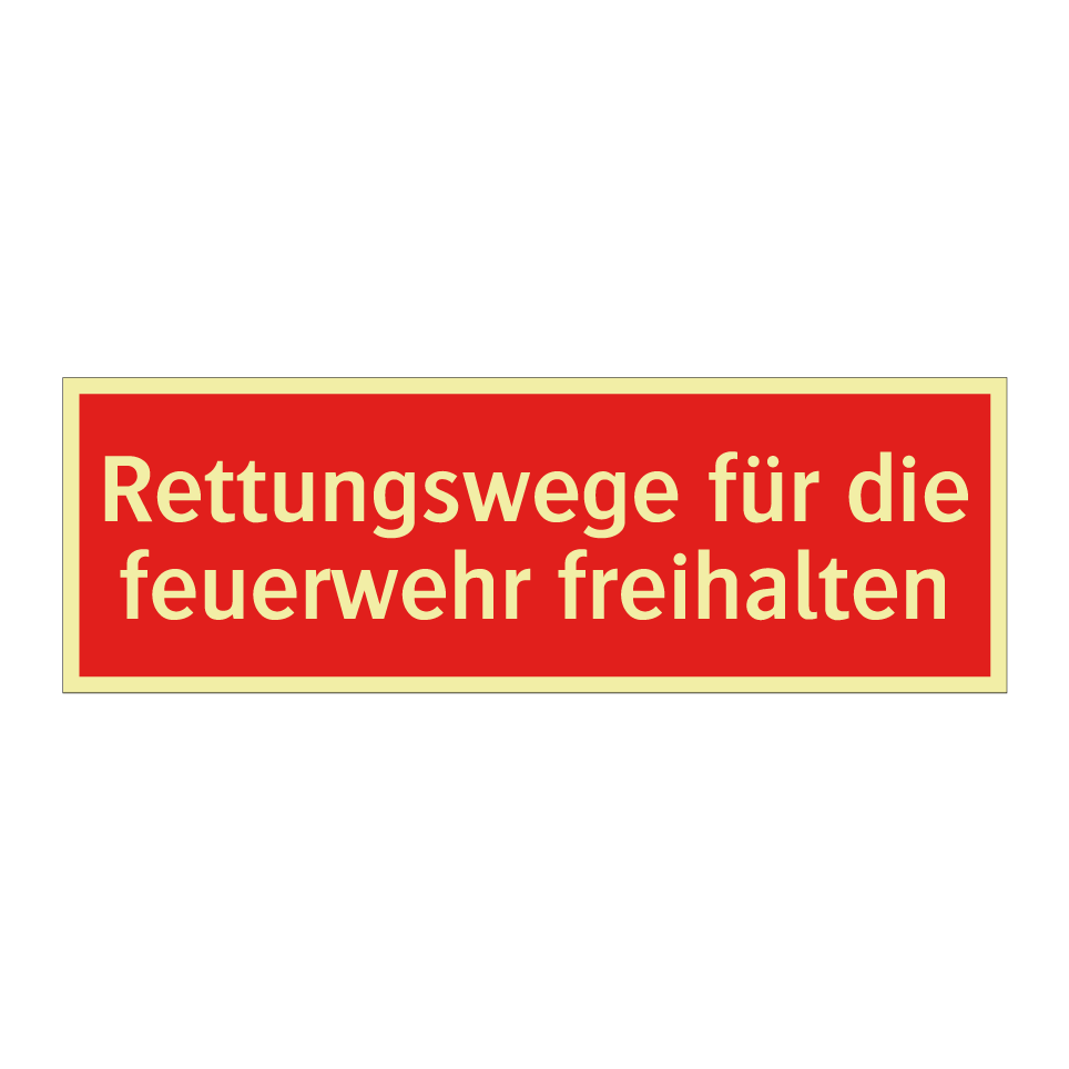 Rettungswege für die feuerwehr freihalten
