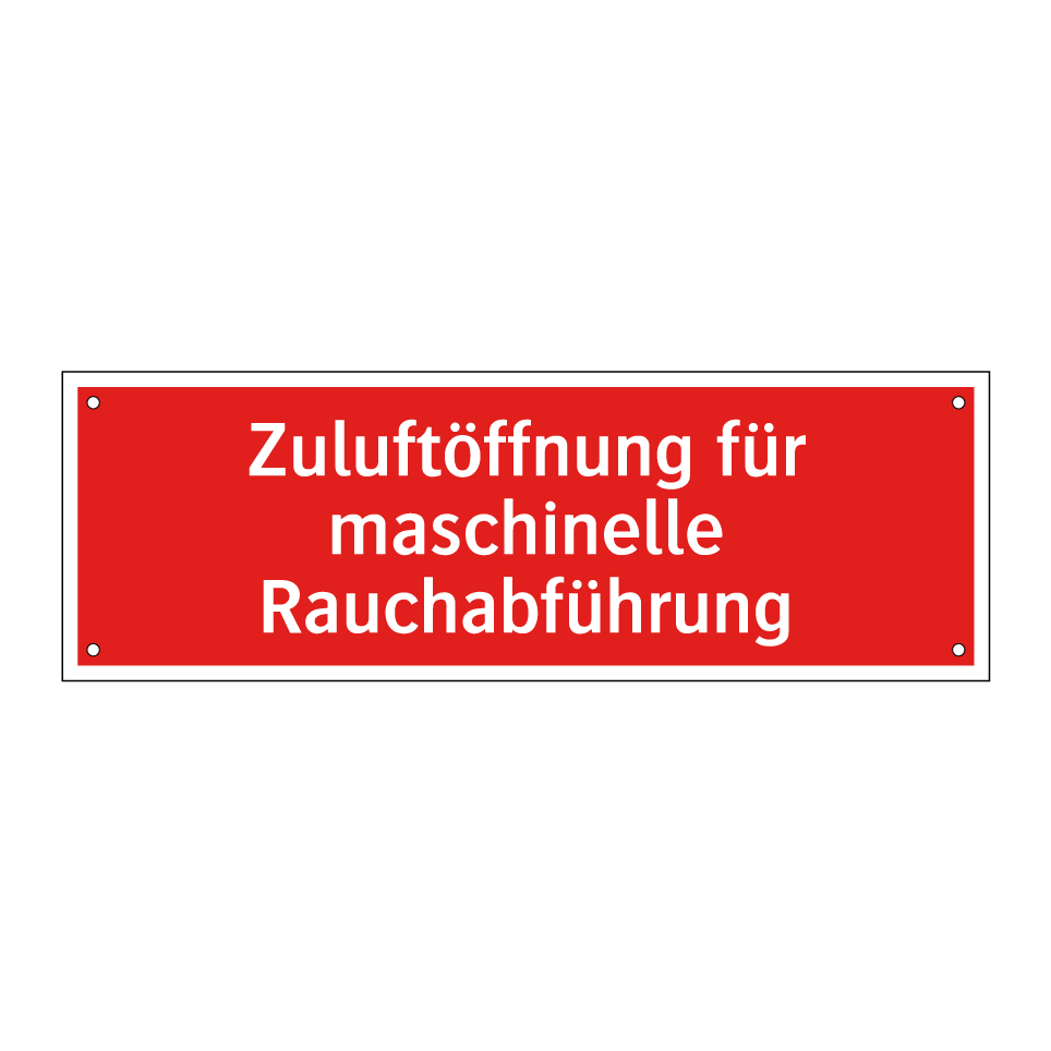 Zuluftöffnung für maschinelle Rauchabführung