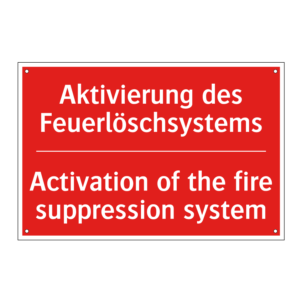 Aktivierung des Feuerlöschsystems/.../ - Activation of the fire suppression /.../