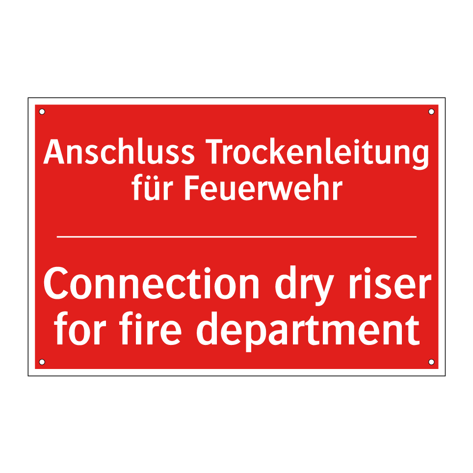 Anschluss Trockenleitung für Feuerwehr/.../ - Connection dry riser for fire /.../