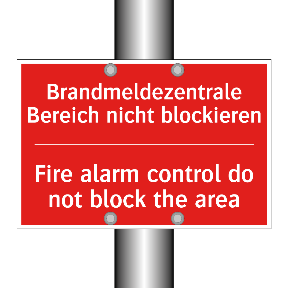 Brandmeldezentrale Bereich nicht /.../ - Fire alarm control do not block /.../