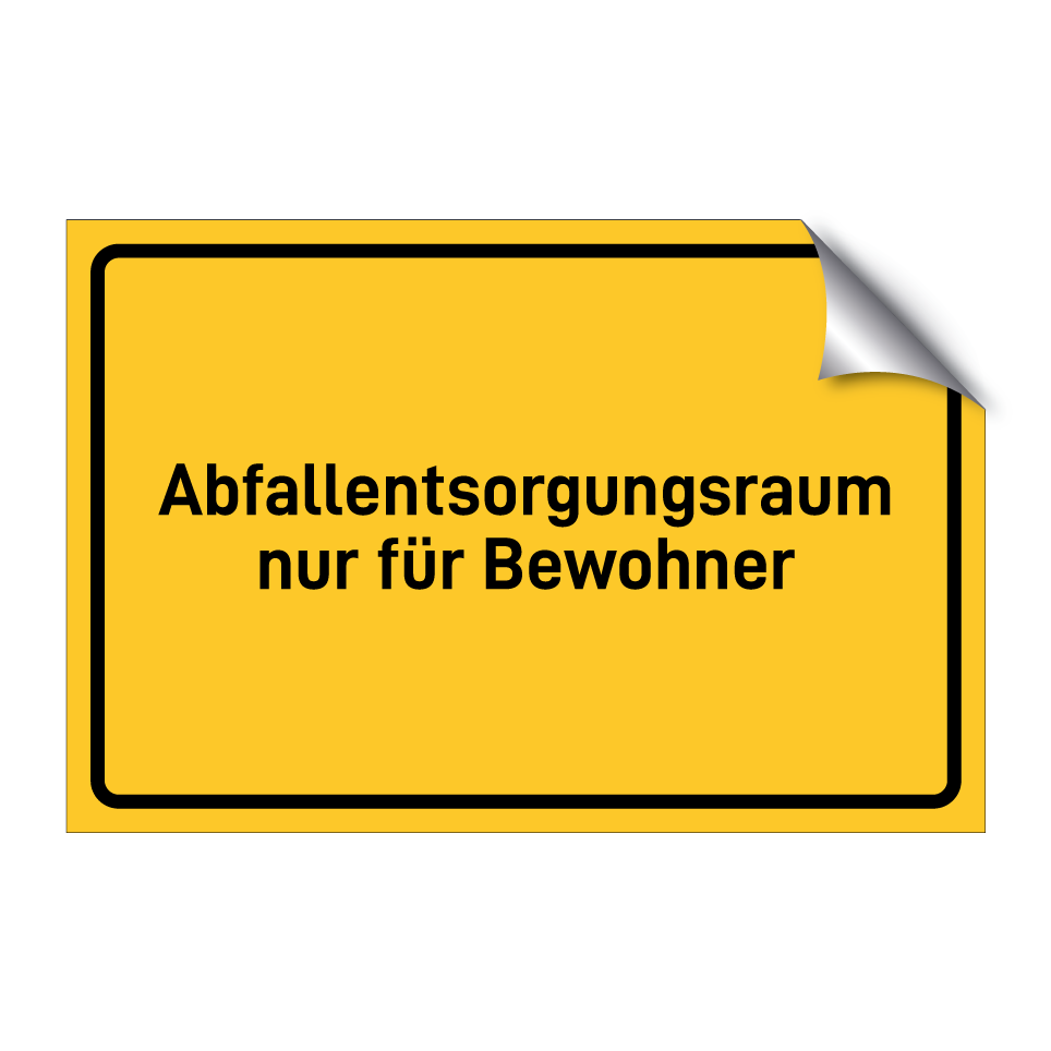 Abfallentsorgungsraum nur für Bewohner