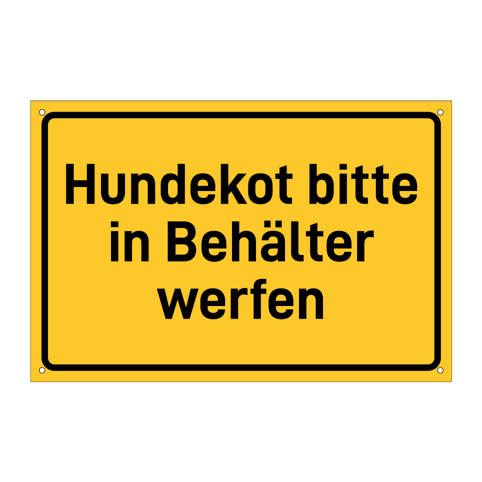 Hundekot bitte in Behälter werfen