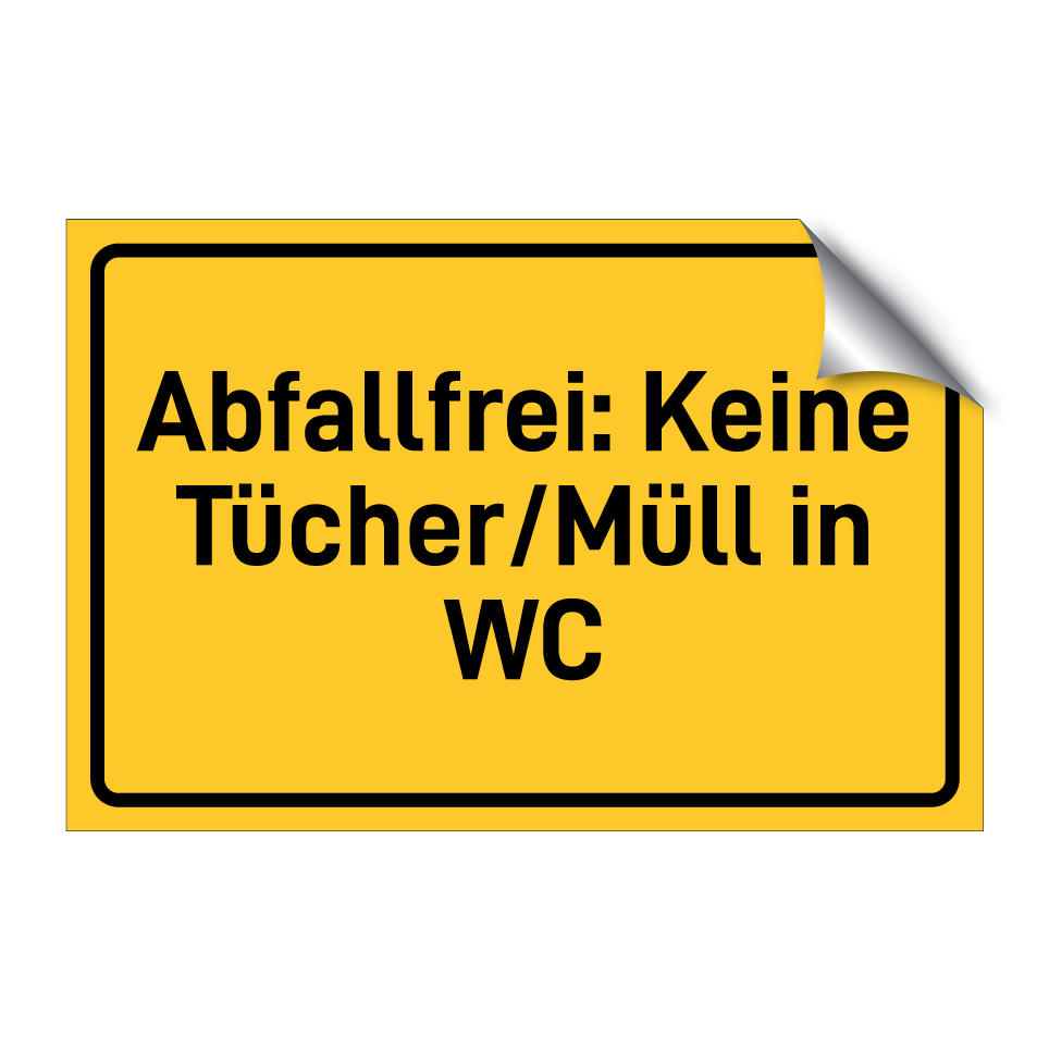 Abfallfrei: Keine Tücher/Müll in WC