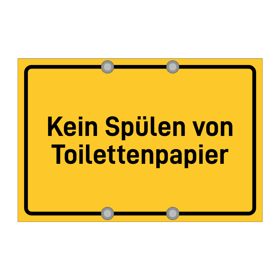 Kein Spülen von Toilettenpapier