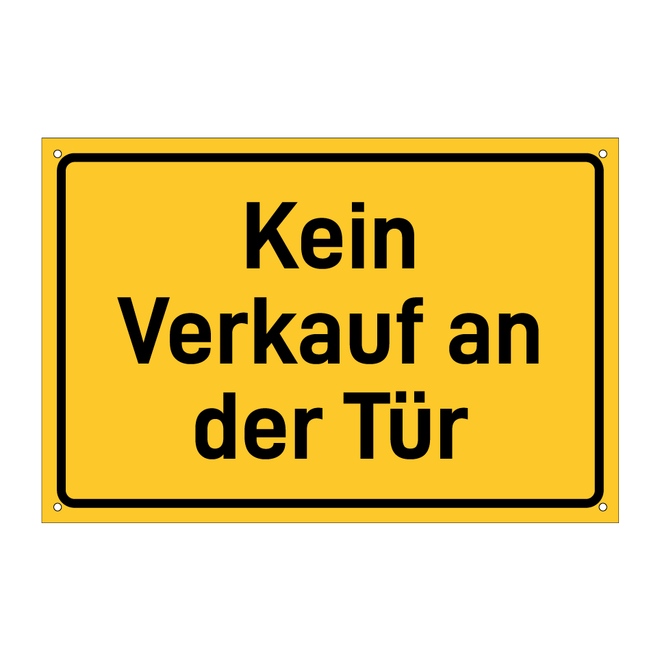 Kein Verkauf an der Tür
