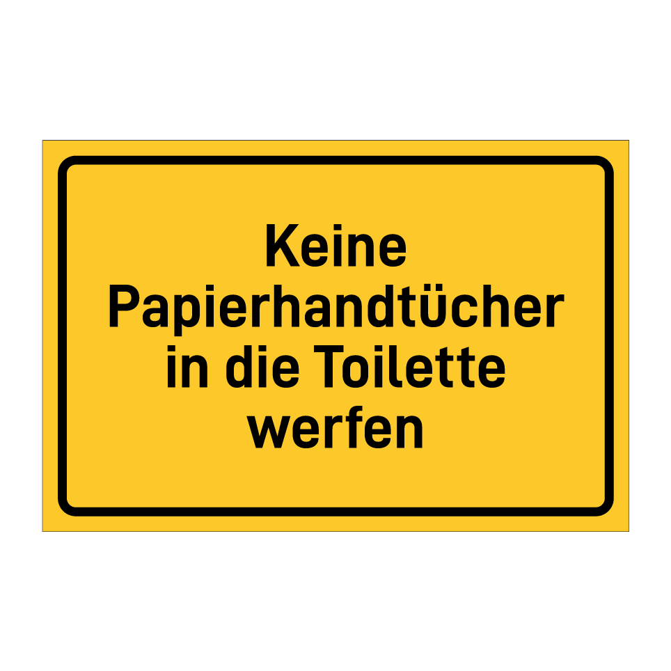 Keine Papierhandtücher in die Toilette werfen