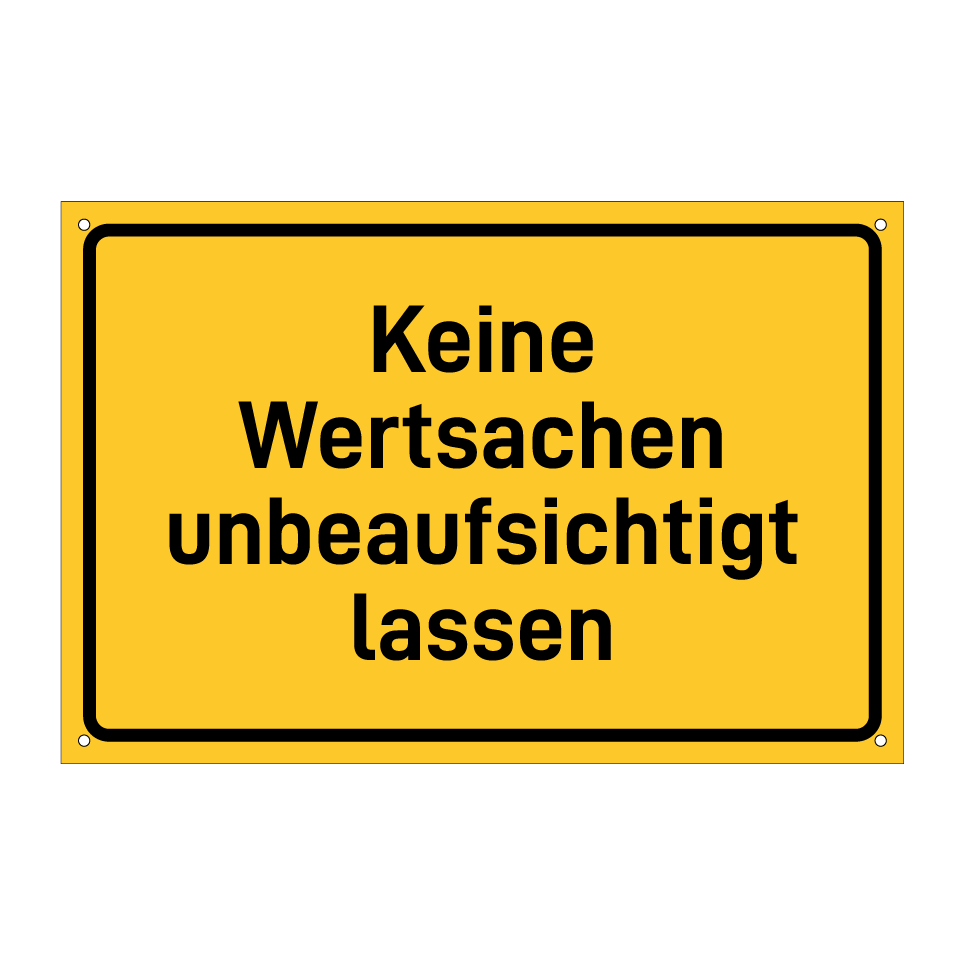 Keine Wertsachen unbeaufsichtigt lassen