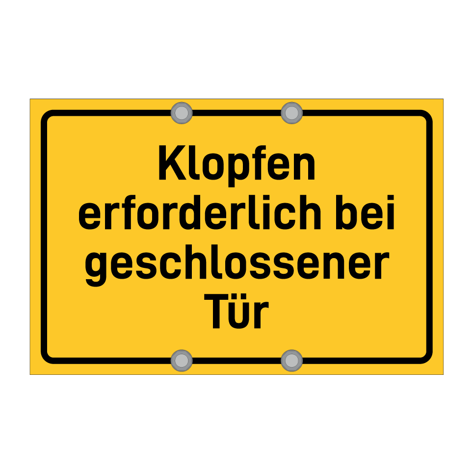 Klopfen erforderlich bei geschlossener Tür