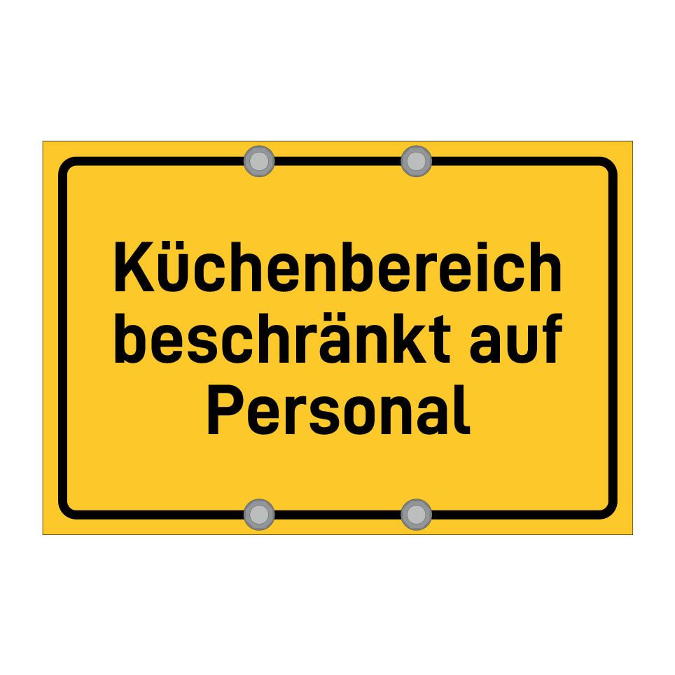 Küchenbereich beschränkt auf Personal