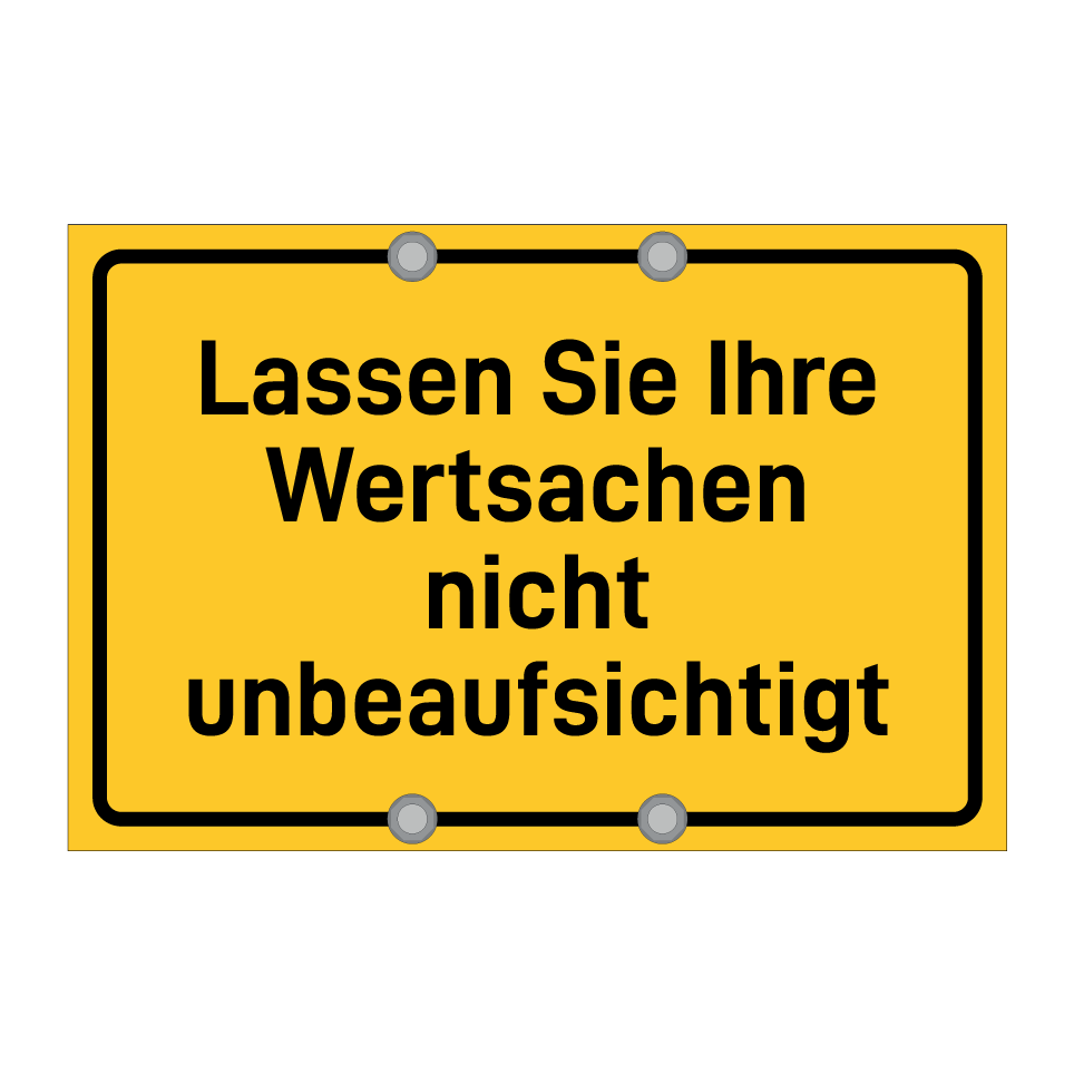 Lassen Sie Ihre Wertsachen nicht unbeaufsichtigt