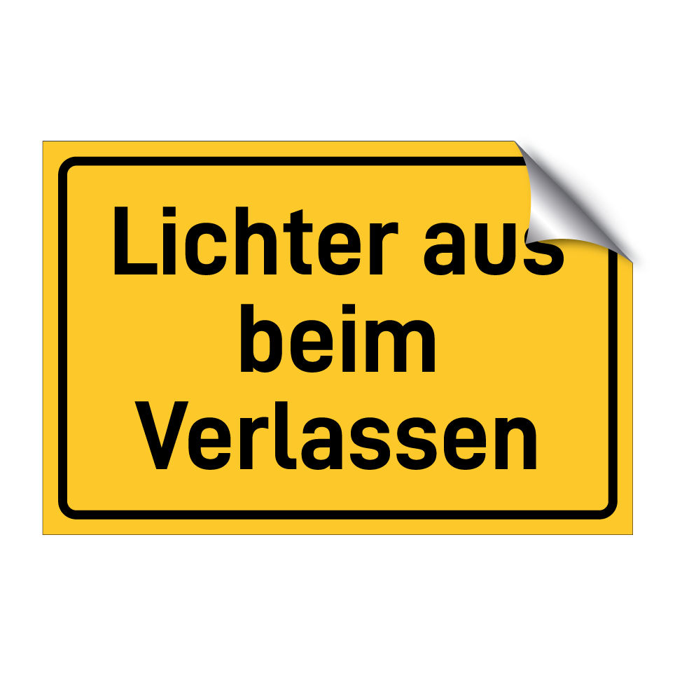 Lichter aus beim Verlassen