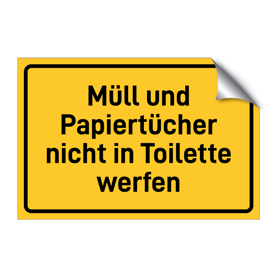 Müll und Papiertücher nicht in Toilette werfen