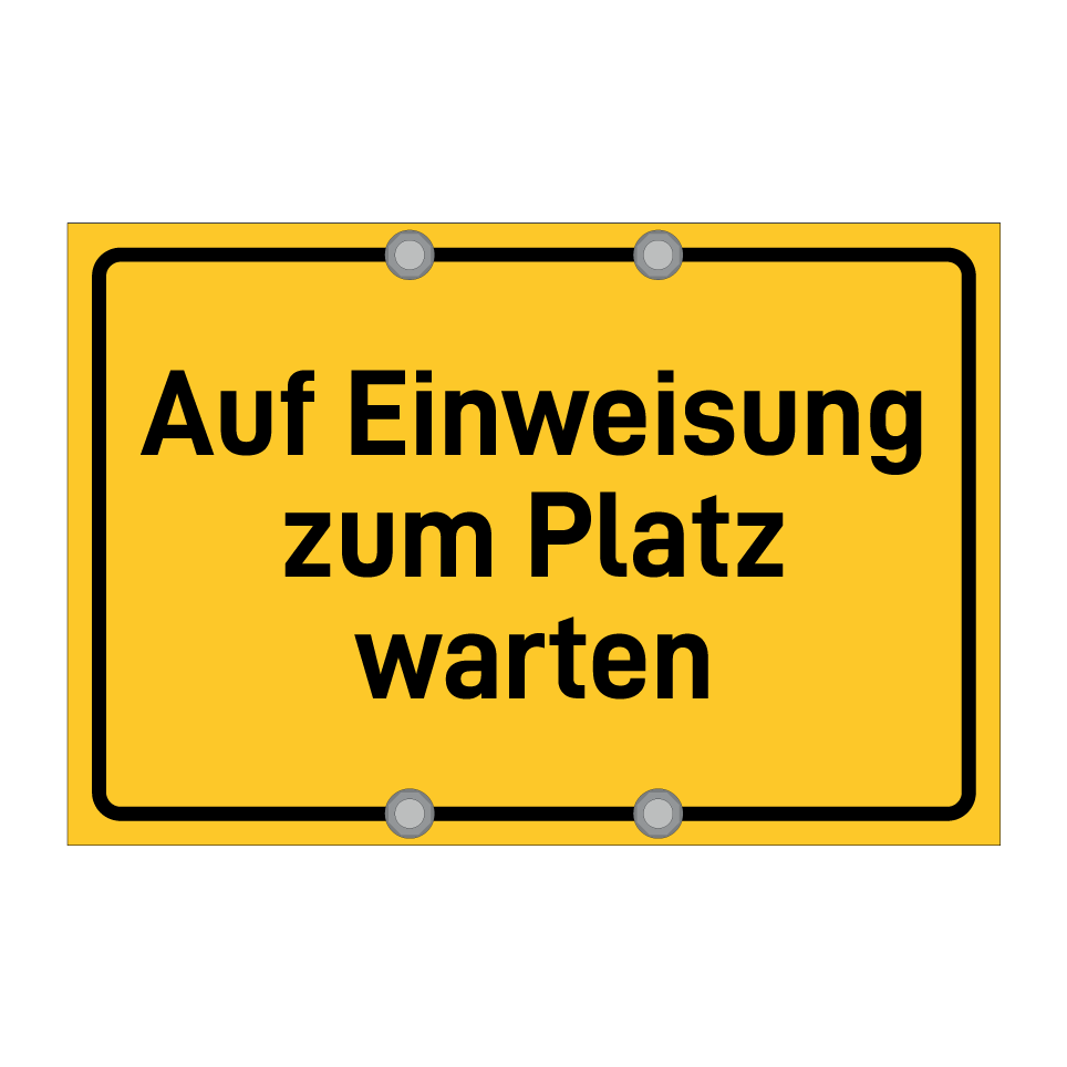Auf Einweisung zum Platz warten