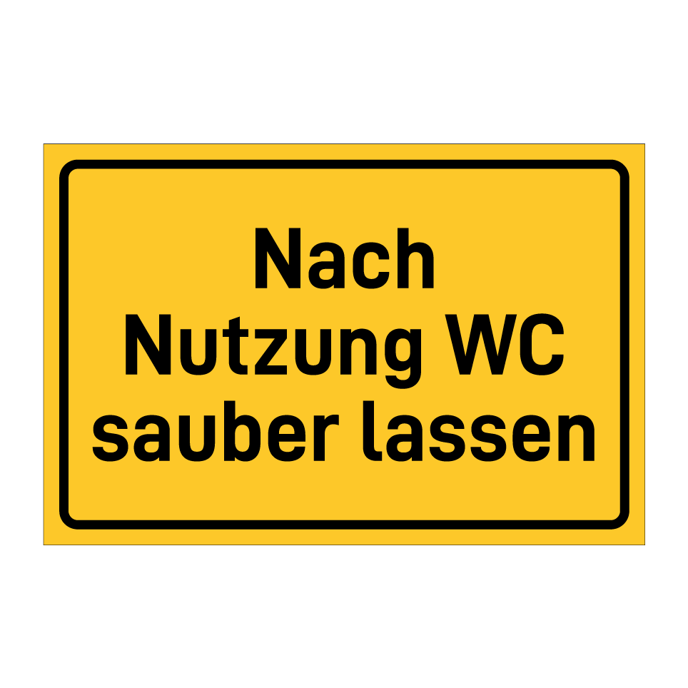 Nach Nutzung WC sauber lassen