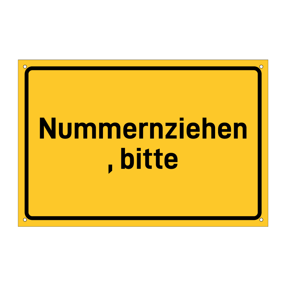 Nummernziehen, bitte