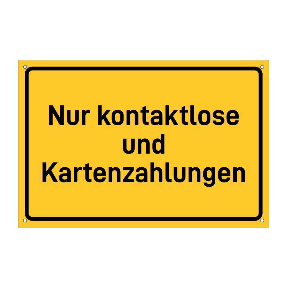Nur kontaktlose und Kartenzahlungen