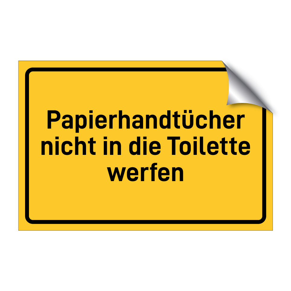 Papierhandtücher nicht in die Toilette werfen